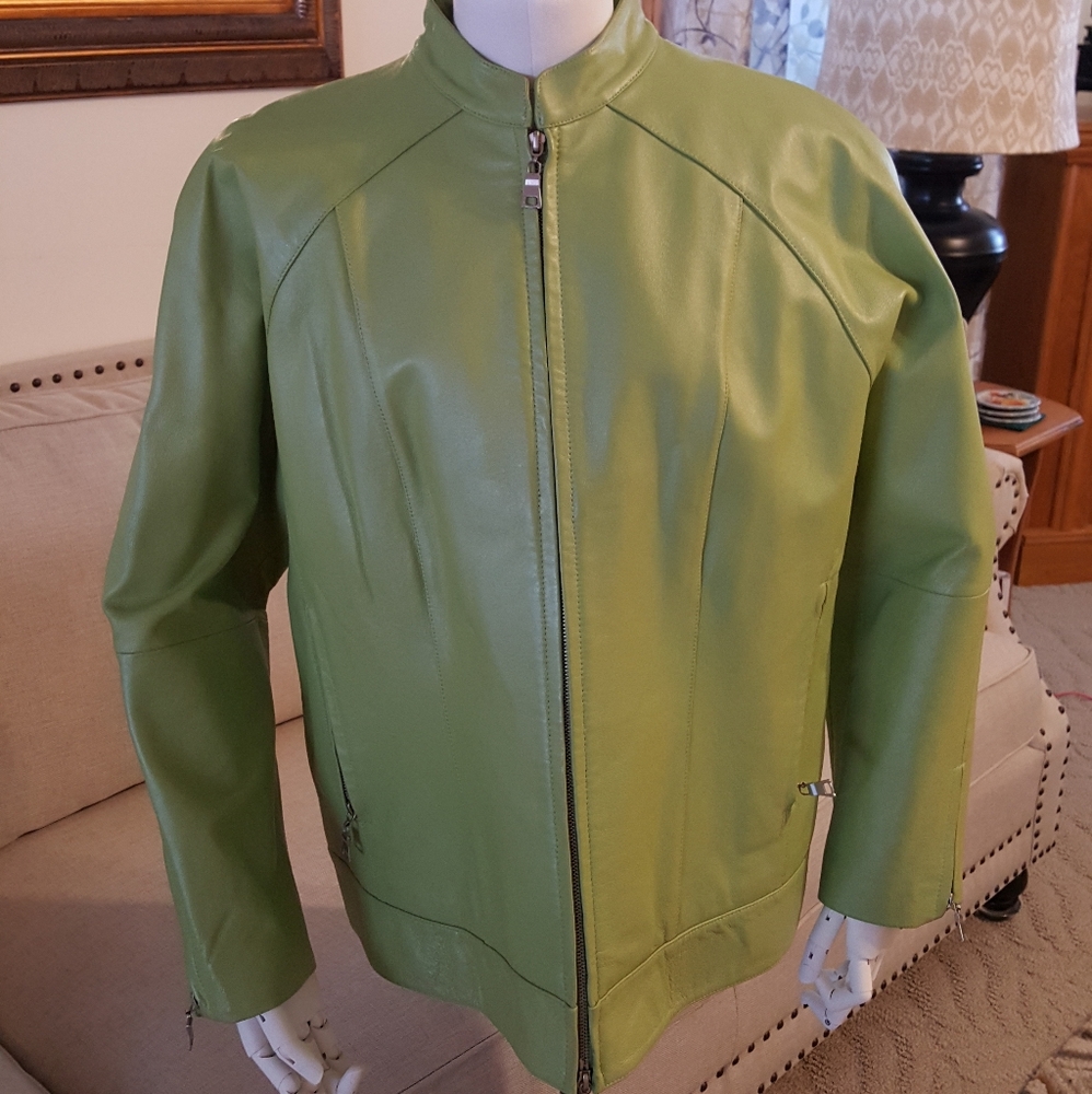 Green LEATHER Jacket 16W